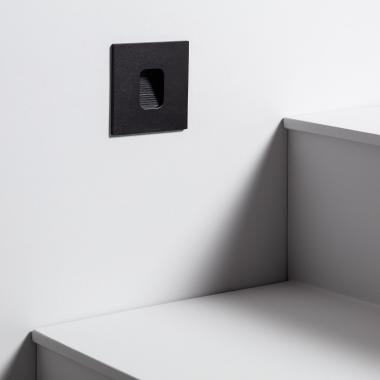 2W Grasset Square Aluminium LED Wall Spotlight in Black IP65