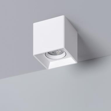 Square Ceiling Lamp in White with GU10 Space Bulb