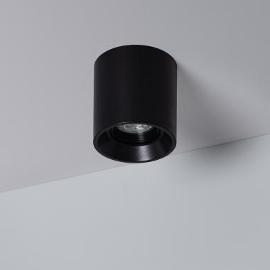 Applique da Soffitto Circolare Nero con Lampadina GU10 Space