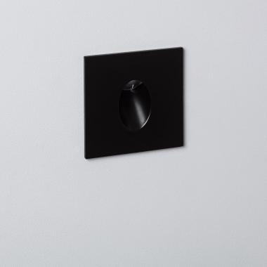 Adam Square Recessed Wall Spotlight in Black