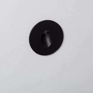 Adam Round Recessed Wall Spotlight in Black