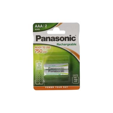 Blisterverpakking met 2 Oplaadbare Batterijen voor Draadloze Telefoons  1,5V AAA PANASONIC HHR-4MVE/2BD