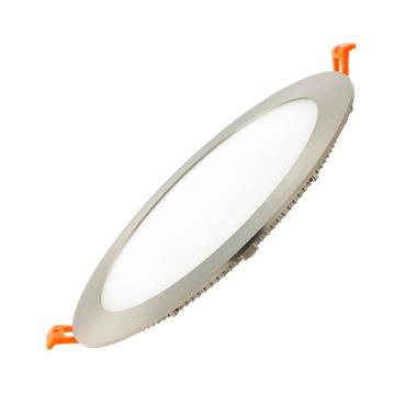 Dalle LED 15W Ronde Extra-Plate Coupe Ø 170 mm Argentée