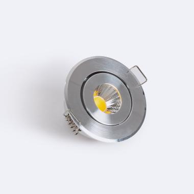 Faretto Downlight LED Circolare COB CRI90 Foro Ø 45 mm Argento