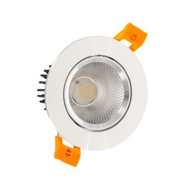 Round 7W LED Downlight Ø70mm Cut Out COB CRI90 in Silver