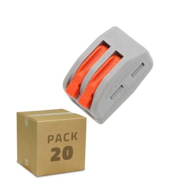 20 Pack Schnellverbinder PCT-212 mit 2 Eingängen für Elektrokabel von 0,08–4 mm²