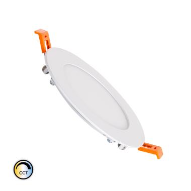 Round 6W Superslim LED Panel SwitchCCT Selectable Ø 110mm Cut-Out Compatible with RF Controller V2