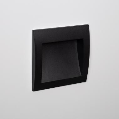 4W Natt Outdoor Square Recessed Black LED Wall Light