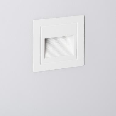 Balise LED Extérieure 3W Encastrable au Mur Carrée Wabi Blanche