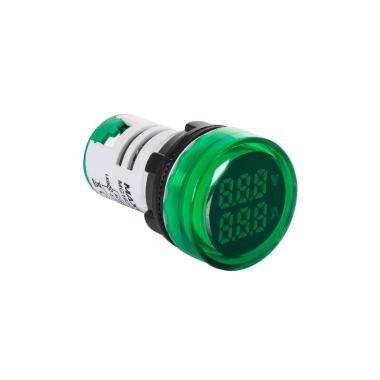 Kontrolka Świetlna MAXGE z Woltomierzem 20-500V i Amperomierzem 0-100A Ø22mm