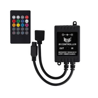 Controller Musicale Striscia LED RGB 12V, Telecomando IR 20 Pulsanti