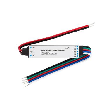 12/24V DC Mini RGBW LED Strip Controller compatible with RF Remote