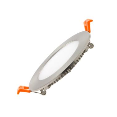 Pannello Downlight LED 6W Circolare SuperSlim Foro Ø 110 mm Argento