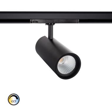 Spotlight d'Angelo Zwart 40W CCT LIFUD LED voor Driefasige Rail