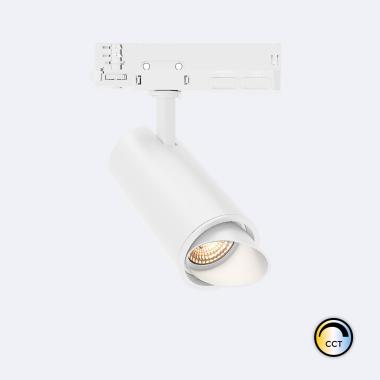 Spot LED Fasano Cylindre Biseau 20W CCT pour Rail Triphasé Dimmable Blanc