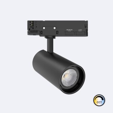 Spot LED sur Rail Triphasé 30W Fasano CCT Dimmable DALI Noir