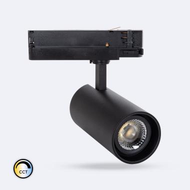 Spot LED sur Rail Triphasé 30W Fasano Dimmable CCT Noir