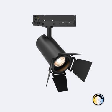 Spot LED Fasano Cinéma 20W CCT pour Rail Triphasé Dimmable Noir