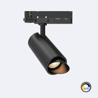 30W Fasano CCT DALI Dimmable Cylinder Bevel LED Spotlight for 3-Circuit Track in Black