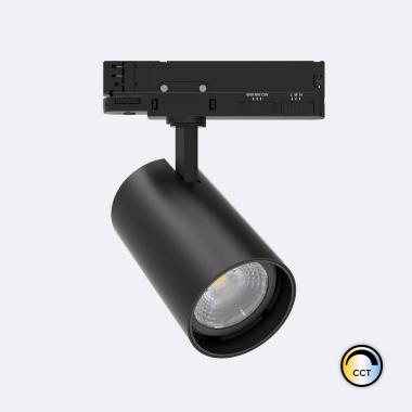 Spot LED sur Rail Triphasé 40W Dimmable Fasano CCT Noir