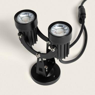 Dubbele LED Spot Outdoor 6W Opbouw  Aluminium 14cm Hevlot