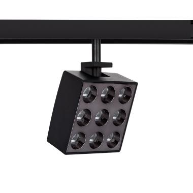 Spot LED sur Rail Magnétique 20mm 15W Optic 48V Noir