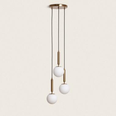 Tri Oto Metal & Glass Pendant Lamp