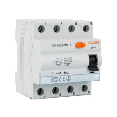 Interrupteur Différentiel Industriel 4P-30mA 25-40A Class AC-10kA MAXGE