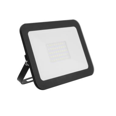 Black 30W 120lm/W IP65 Glass Slim LED Floodlight