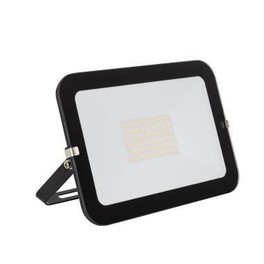 Slim Glass 50W LED Floodlight 120lm/W IP65 in Black