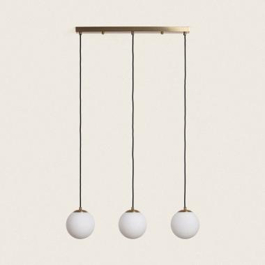 Moonlight Brass 3 Spotlight Metal & Glass Pendant Lamp