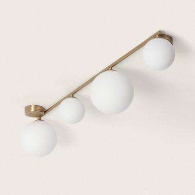 Hanglamp Metaal en Glas Moonlight Brass 4spots