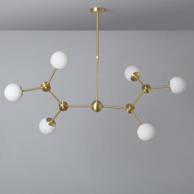 Moonlight Metal & Glass 6 Spotlight Ceiling Lamp