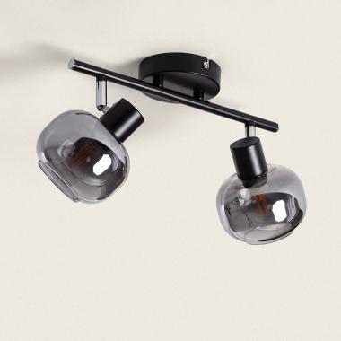 Romsy 2 Spotlight Metal & Glass Directional Ceiling Lamp