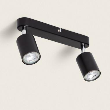 Albus Black Large 2 Spotlight Metal Directional Ceiling Lamp