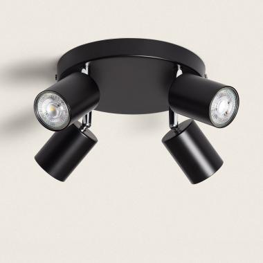 Albus Black 4 Spotlight Metal Round Directional Ceiling Lamp