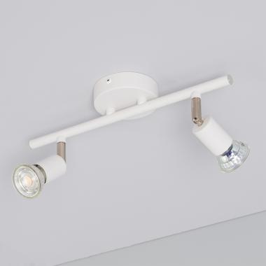 Lampada da Soffitto Orientabile Alluminio 2 Faretti Bianco Oasis