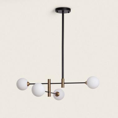 Hanglamp van Metaal en Glas Bull 4