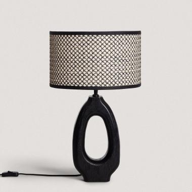 Lampe à Poser en bois Black Darshan ILUZZIA