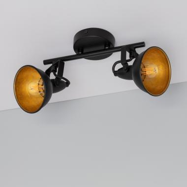 Plafondlamp Verstelbaar Aluminium  met 2 Spots Zwart Emer