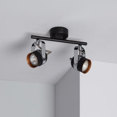 Sinner Adjustable Aluminium 2 Spotlight Ceiling Lamp in Black