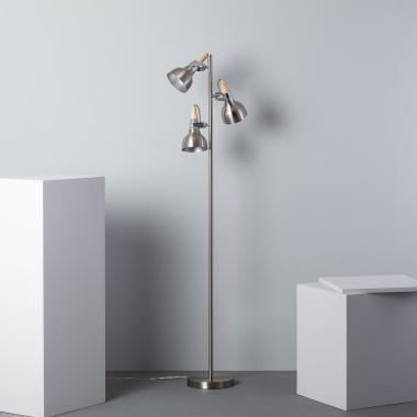 Silver Emer Floor Lamp with 3x Spotlights