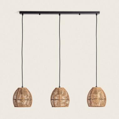 Mahali Braided Paper Three Spotlight Pendant Lamp