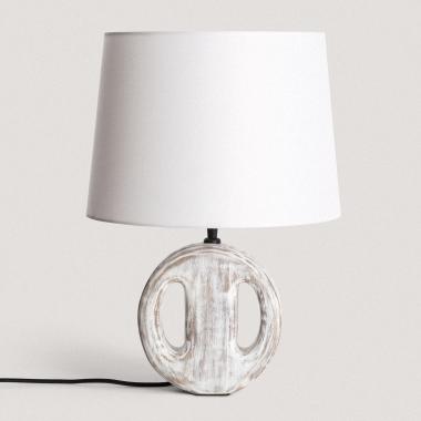 Chandra Wooden Table Lamp ILUZZIA