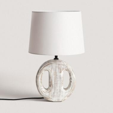 Chandra Wooden Table Lamp ILUZZIA