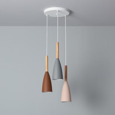 Hanglamp Metaal en Hout Rain