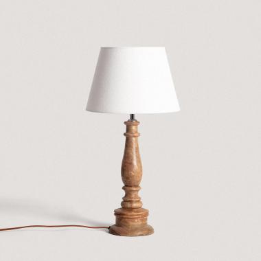 Dřevěná Stolní Lampa Dinka ILUZZIA