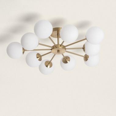 Lampadario Metallo e Vetro Moonlight Brass 10 Lampade