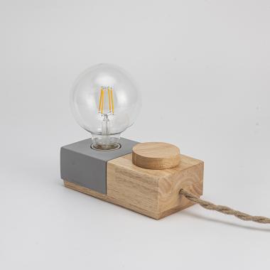 Sven Wood & Cement Table Lamp