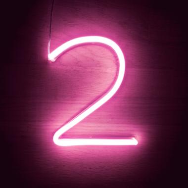 Pink Neon LED Numbers and Symbols